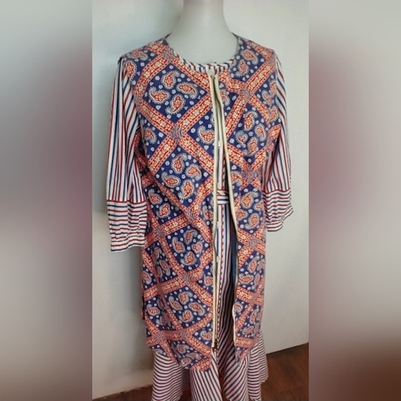 REVERSIBLE DENIM AND PAISLEY HAND MADE VEST DRESS - Picture 7 of 7